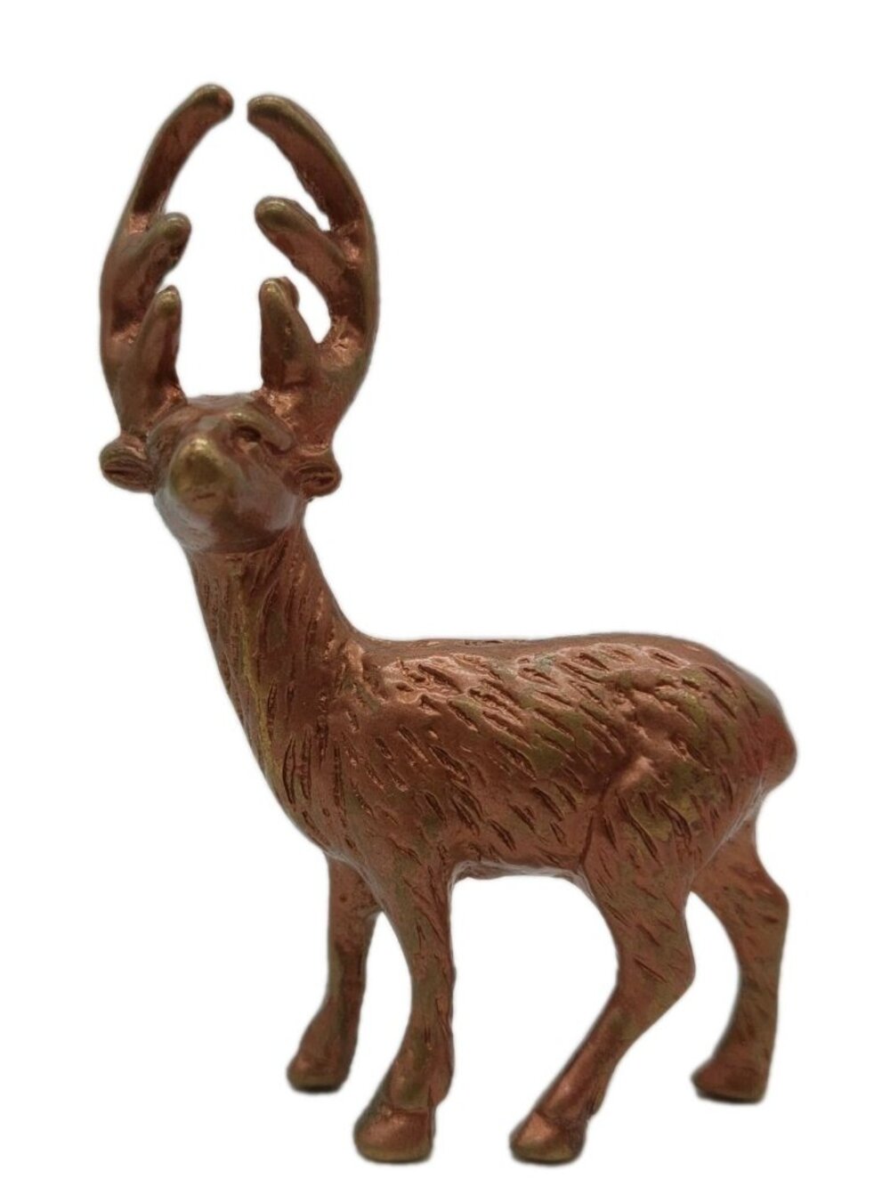 Brass Deer Reindeer Elk Stag Buck Figurine Textured Body 3.5"